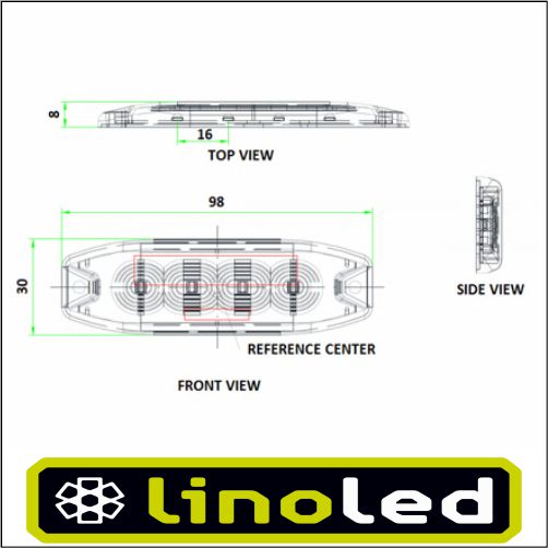 3x3 watt led flitser afmeting linoled.nl
