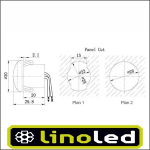 led markeringslicht rond afmetingen linoled.nl