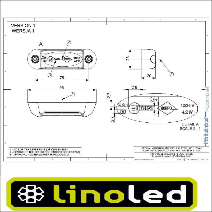 Horpol LDO 2675 led flitser 12-24V amber - Afbeelding 5