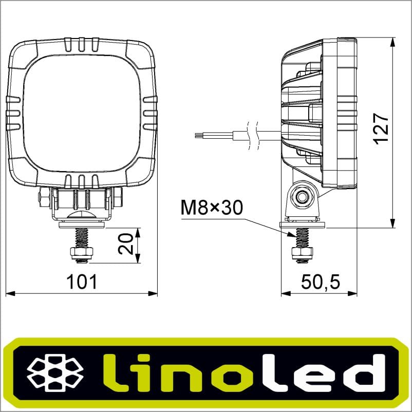 Horpol LRD2681 LED werklamp 12 watt met achteruitrij functie - Afbeelding 6