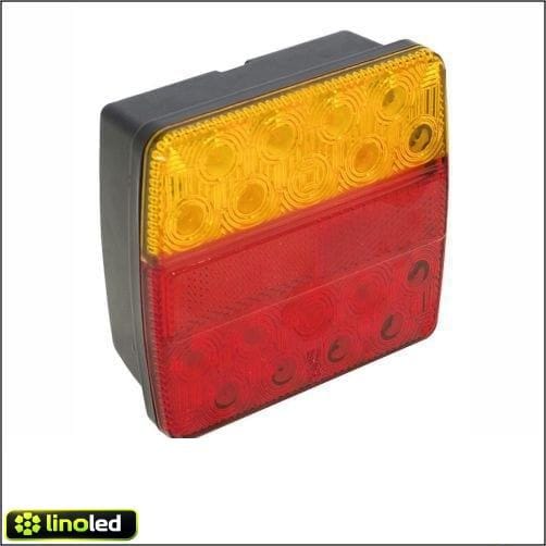 LED Achterlicht vierkant - 12V - IP67 - Rood