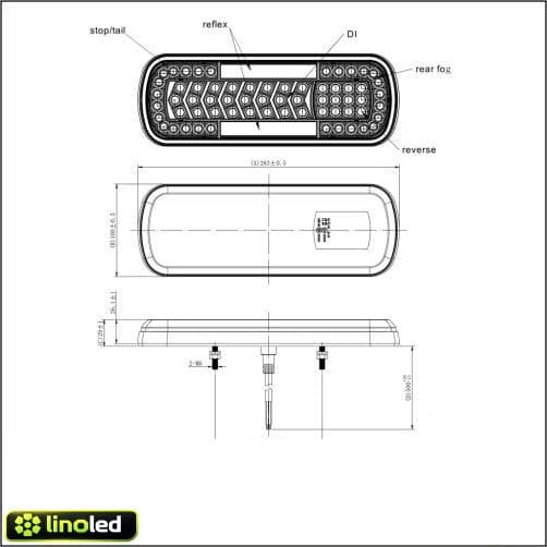 LED Achterlicht dynamisch - 12-24V - IP67