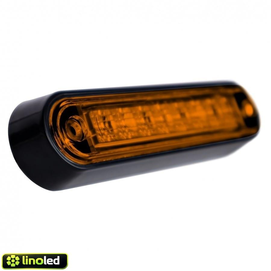 LED markeringslicht oranje/amber - 12-24V - IP67 - - ECE R10 - 8 LED