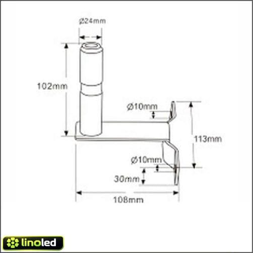 Zwaailamp steun L DIN 14620 norm - 12-24V